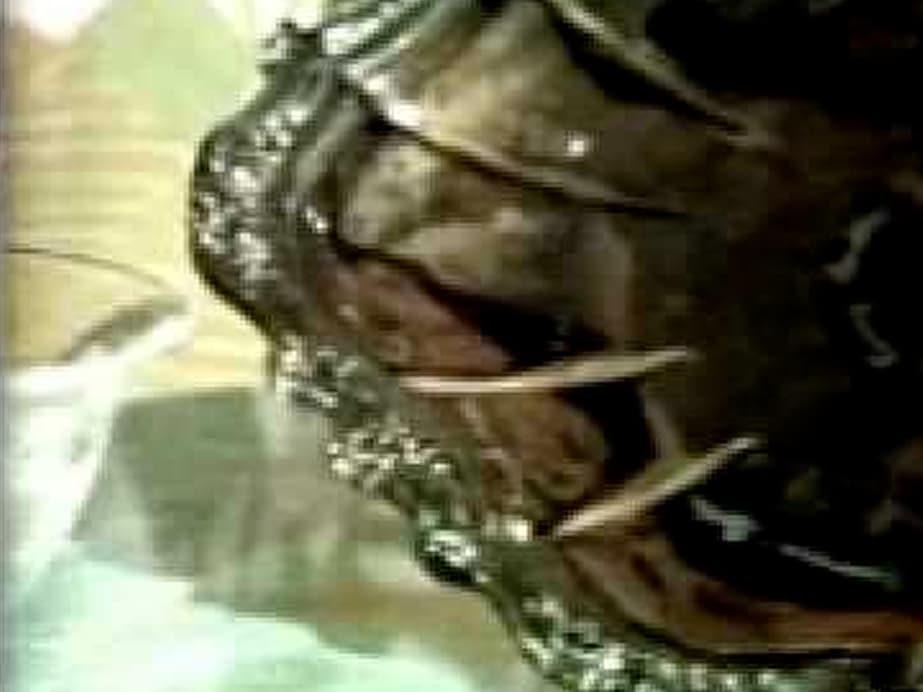 Decorative silver platter with crab legs on a white tablecloth, close-up view.