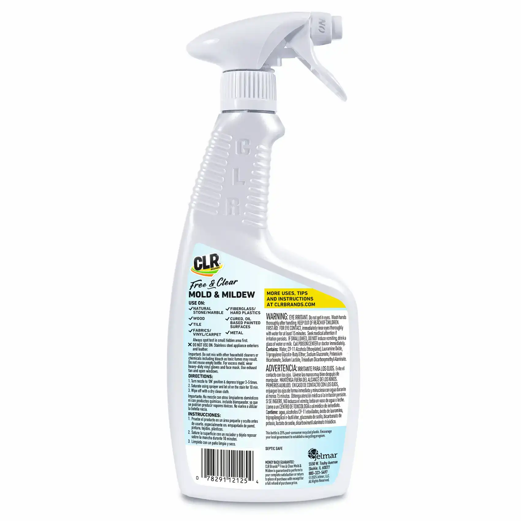 CLR Brands Mold & Mildew Stain Remover spray bottle for cleaning mold and mildew stains effectively.